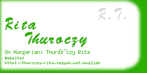 rita thuroczy business card